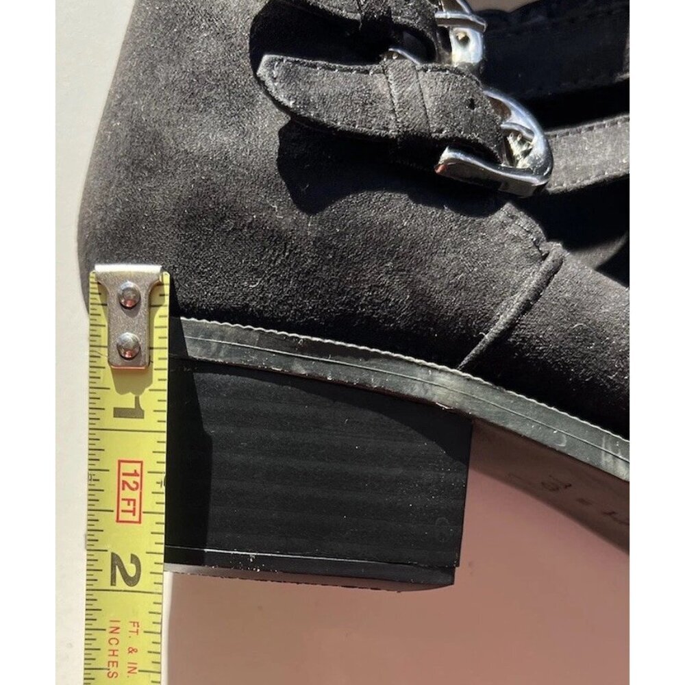 Italian Shoemakers Women’s Sz 7.5 LILAH Ankle Booties Black Strap Belt Western - Picture 8 of 15